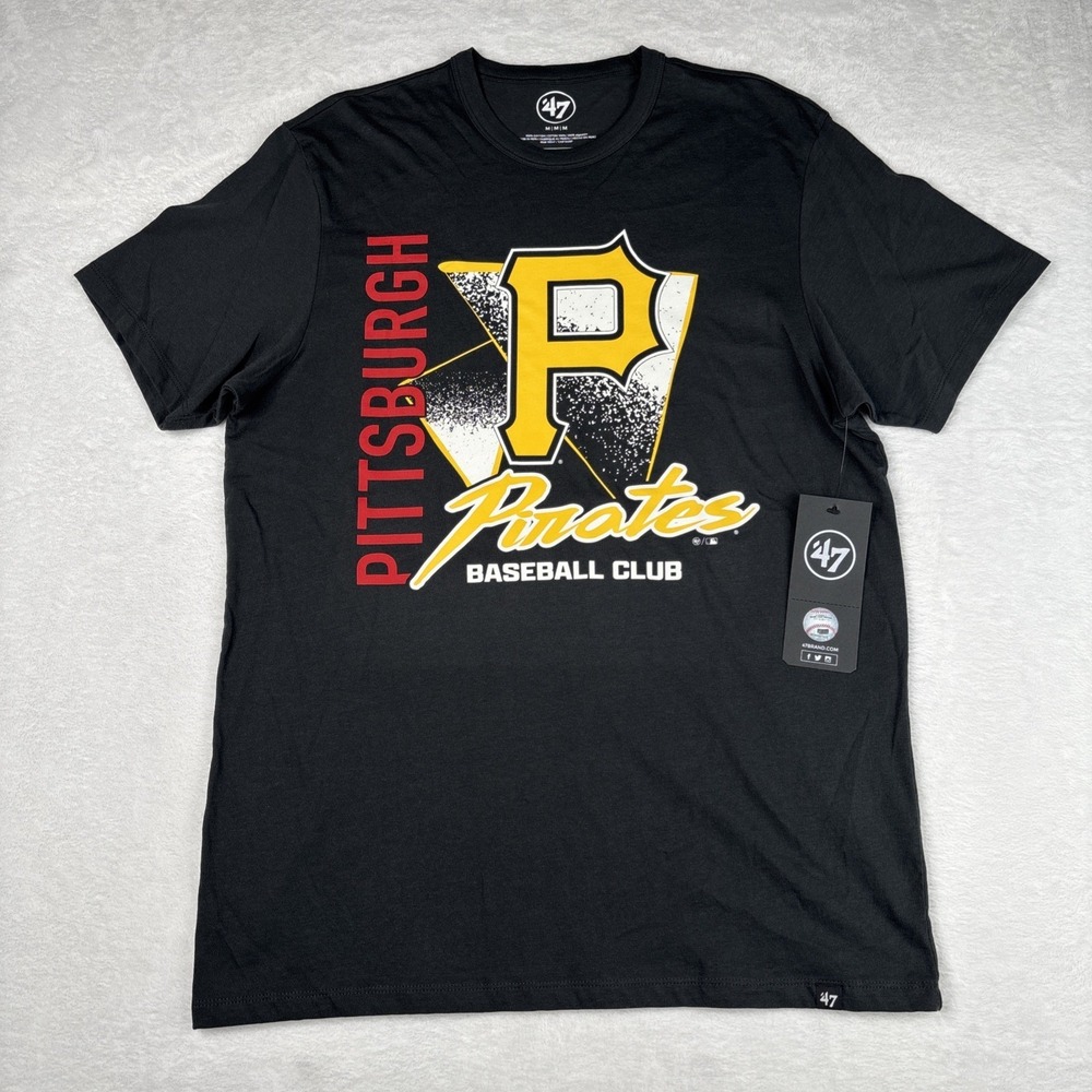 NEW '47 Brand MLB Pittsburgh Pirates Baseball Club T-Shirt Black Medium